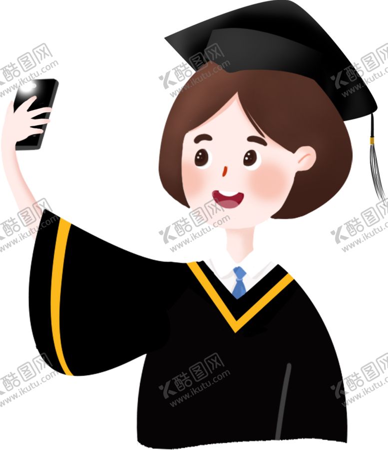 编号：37220407071715237432【酷图网】源文件下载-毕业生自拍卡通免抠素材