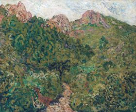 复古色调田园风景油画