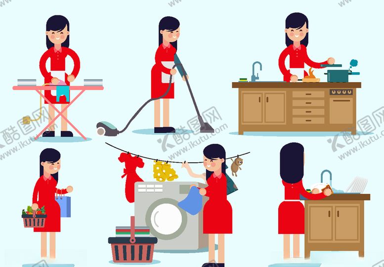 编号：59475210060822296548【酷图网】源文件下载-创意做家务的女子场景