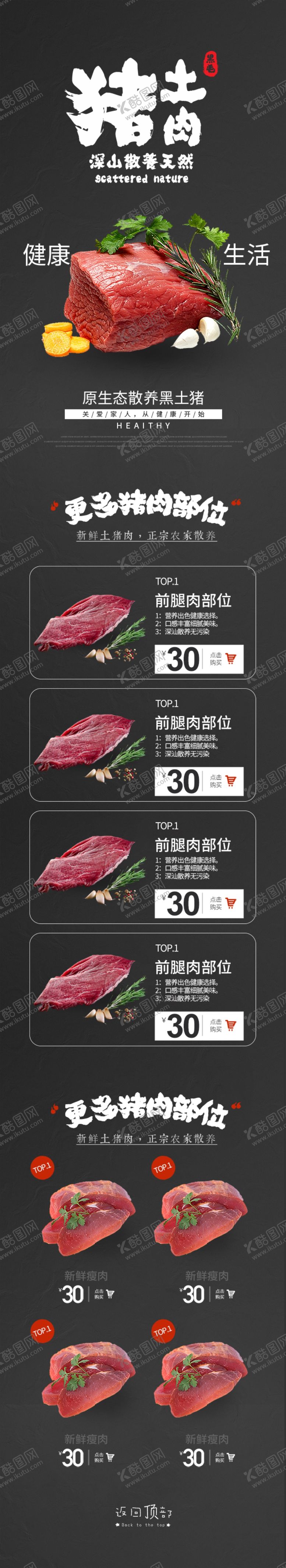 编号：28653001290823357355【酷图网】源文件下载-黑色猪肉长图详情页