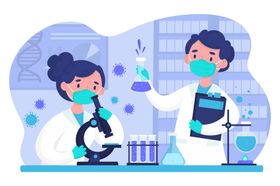 科学家化学研究实验插画设计