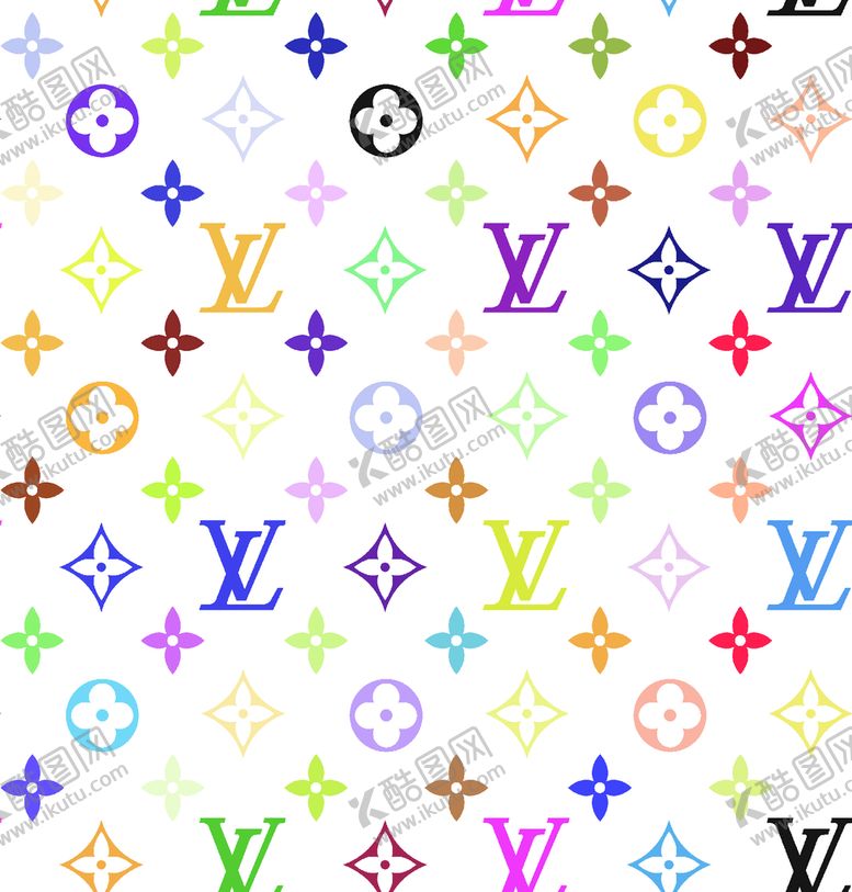 编号：87523909122007451340【酷图网】源文件下载-LV 大牌 手绘花  女装印花人头