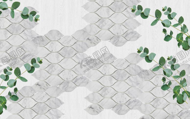 编号：26670109280539539409【酷图网】源文件下载-小清新绿叶客厅电视沙发背景墙设