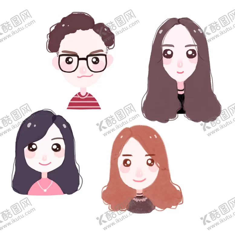 编号：46980804171213435756【酷图网】源文件下载-女生可爱卡通头像