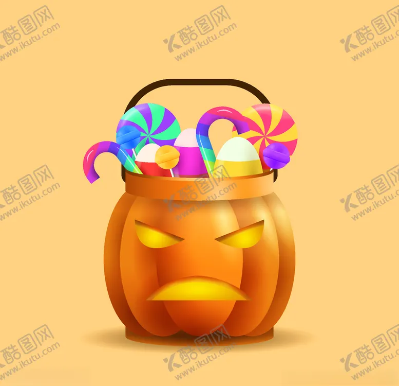 编号：42653703220931286153【酷图网】源文件下载-万圣节糖果篮子