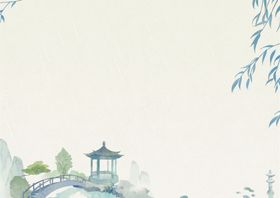 水墨山水间的雅致小亭