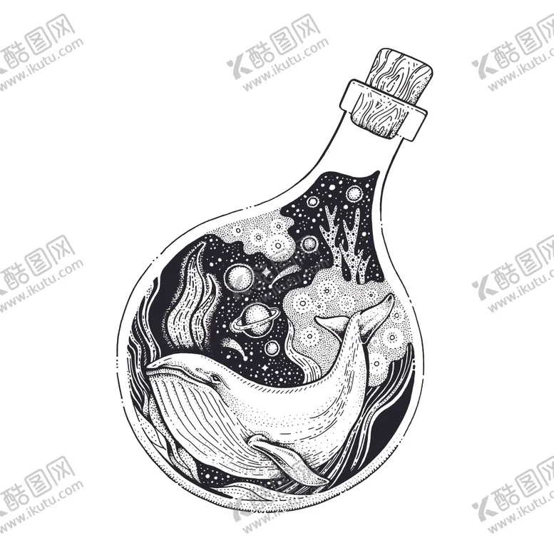 编号：67873009121703245991【酷图网】源文件下载-创意手绘幻想海洋插画图案