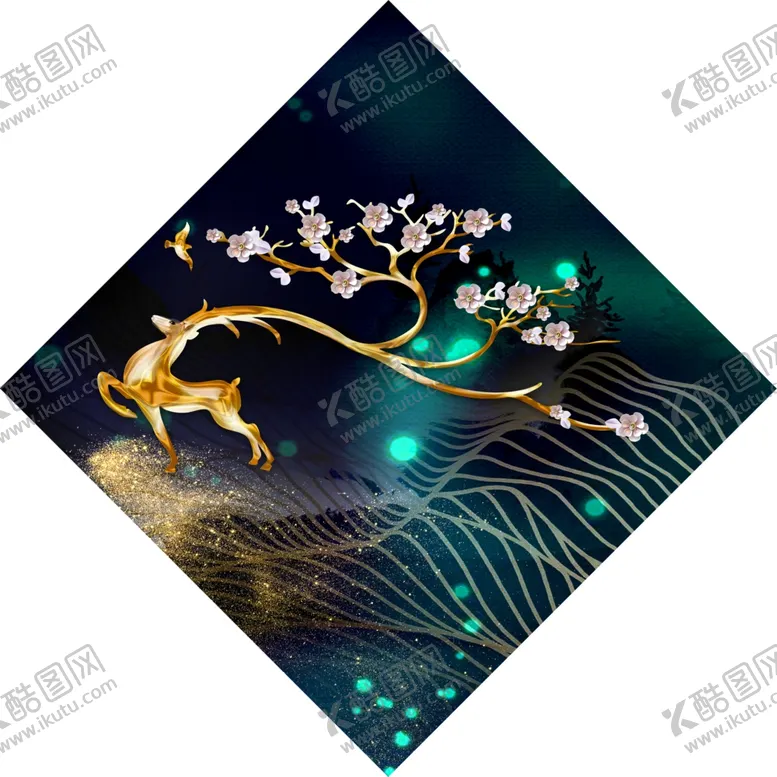 编号：99033905080031203875【酷图网】源文件下载-麋鹿装饰画