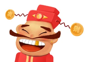 新年财神拜年PNG素材