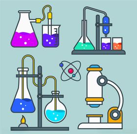 矢量卡通科学实验