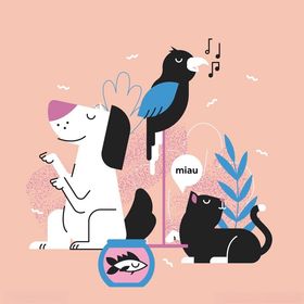 手绘宠物卡通猫狗