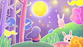 中秋节海报图片兔国风水墨画