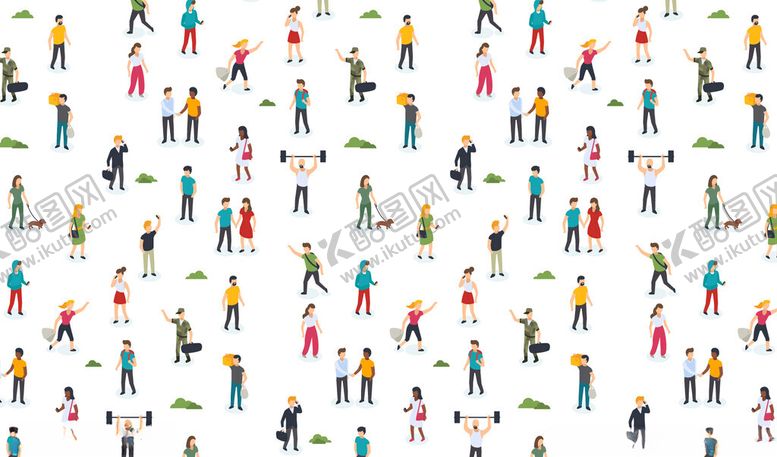 编号：28967009231943367355【酷图网】源文件下载-多彩人群图案背景素材