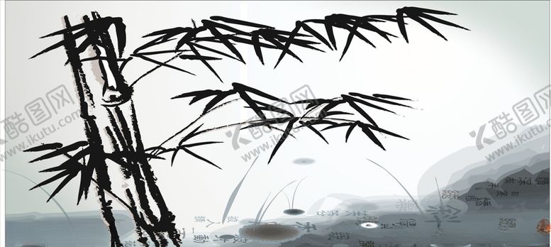 编号：80488705101900374505【酷图网】源文件下载-水墨竹