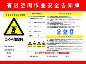 编号：90374609300046530934【酷图网】源文件下载-有限空间告知牌