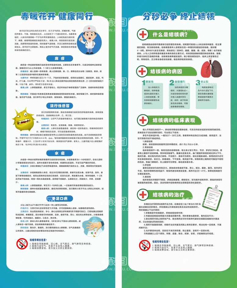 编号：12690410080140122639【酷图网】源文件下载-健康教育春季传染病易拉宝