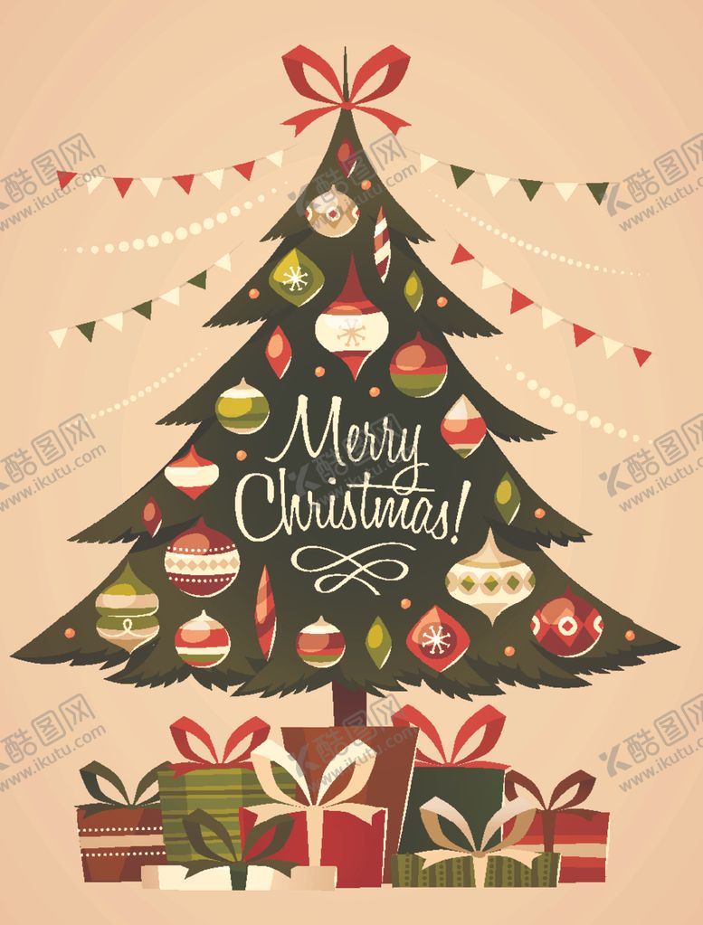 编号：24695310021718391464【酷图网】源文件下载-手绘卡通圣诞树礼物盒子节日素材
