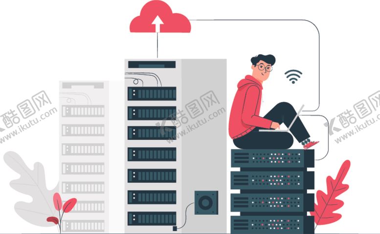 编号：99900310221326032340【酷图网】源文件下载-创意云计算服务器矢量插画