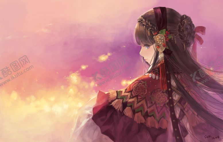 编号：76733806240744527419【酷图网】源文件下载-古风人物美女插画素材