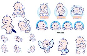 可爱卡通婴儿形象集合