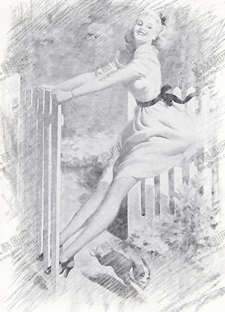 编号：20267609251322397892【酷图网】源文件下载-女孩手绘剪影