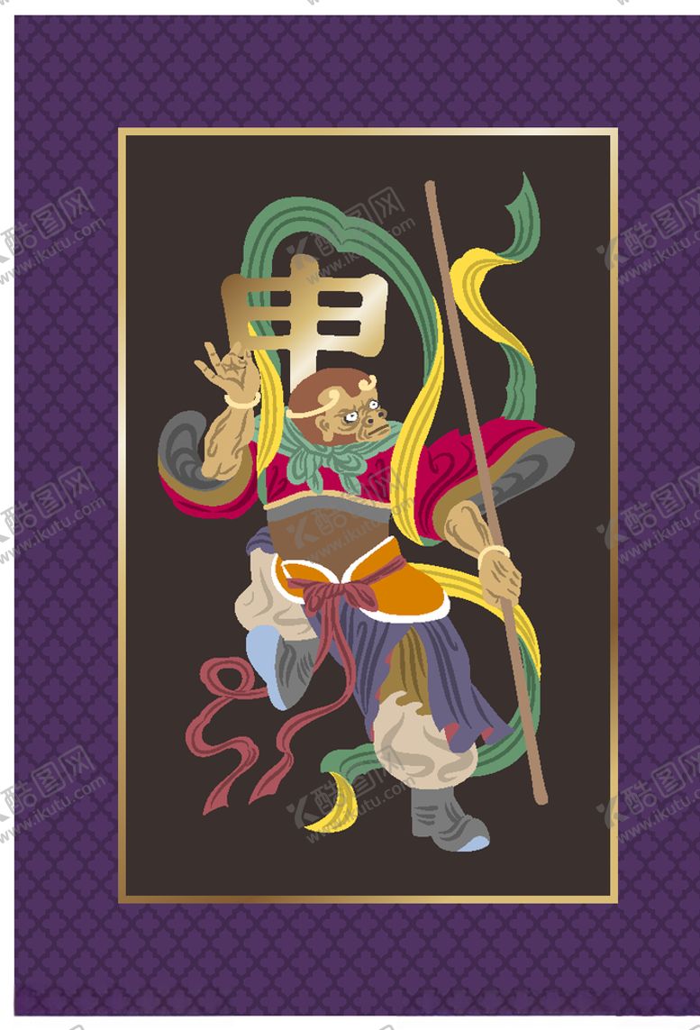 编号：27896410131408134974【酷图网】源文件下载-十二生肖国潮插画