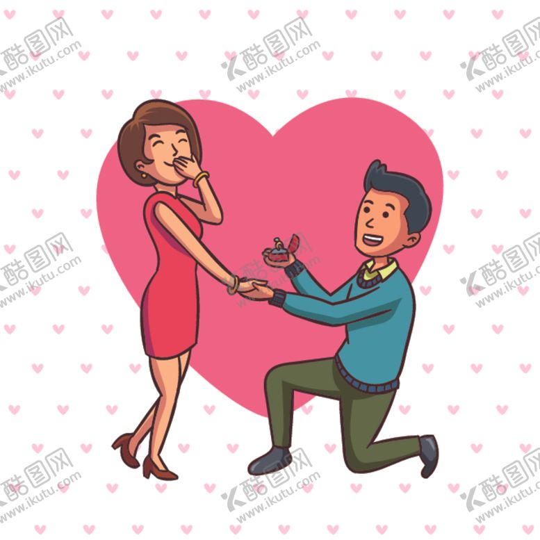 编号：50510809271604142998【酷图网】源文件下载-卡通人物求婚