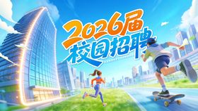 招聘校招招募毕业季运动会背景板活动展