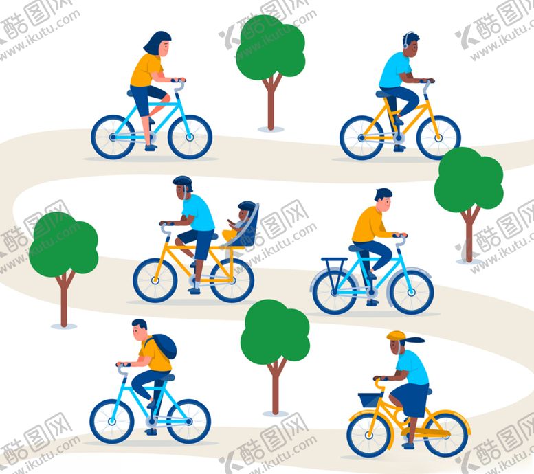 编号：46233709120651449123【酷图网】源文件下载-骑自行车人物