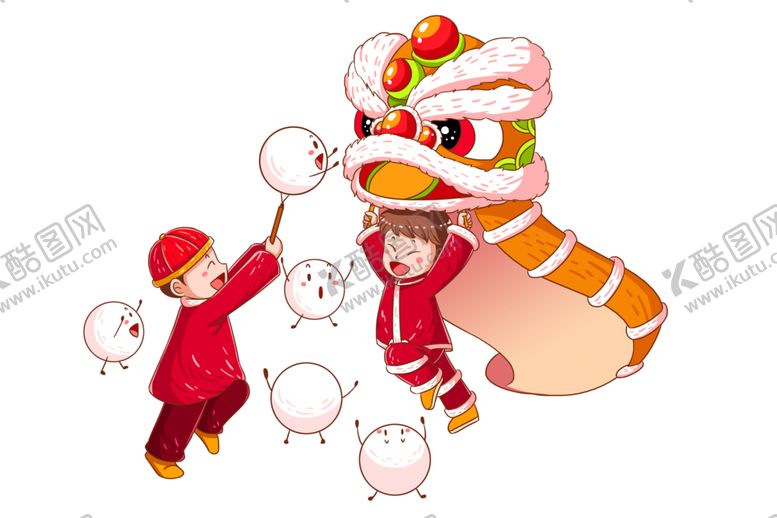 编号：63676902021818402865【酷图网】源文件下载-和朋友一起舞狮