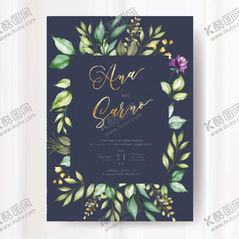 编号：13424907091141302540【酷图网】源文件下载-花卉请柬