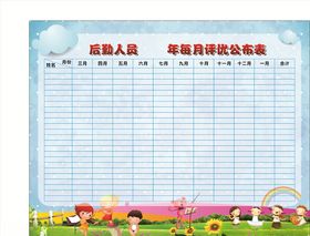 后勤人员评优表