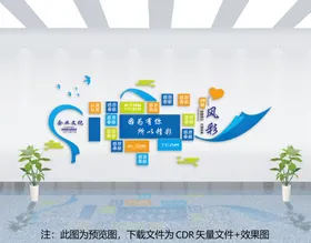 企业文化墙贴风采展板画