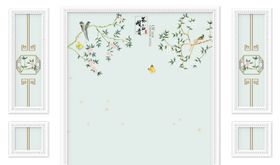 花鸟画背景墙