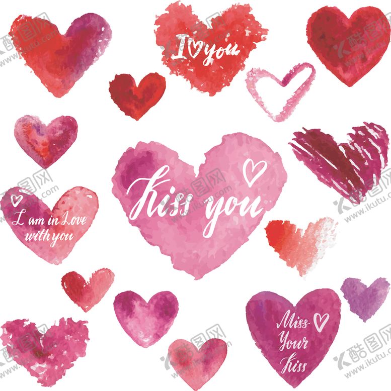 编号：43158110100128127725【酷图网】源文件下载-精美水彩爱心图案设计