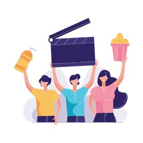 卡通人物金融电脑小办公插画