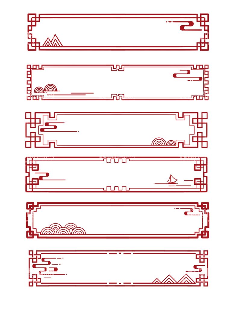 编号：62660410161029104940【酷图网】源文件下载-中国风边框标题栏
