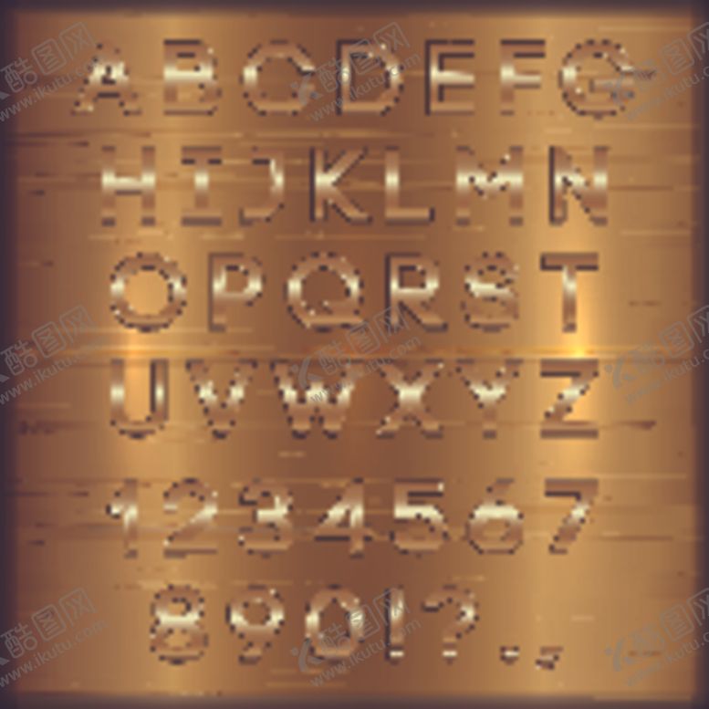编号：39942610240459264112【酷图网】源文件下载-金色字母和数字