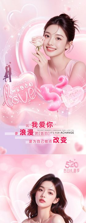 520情人节美业促销海报