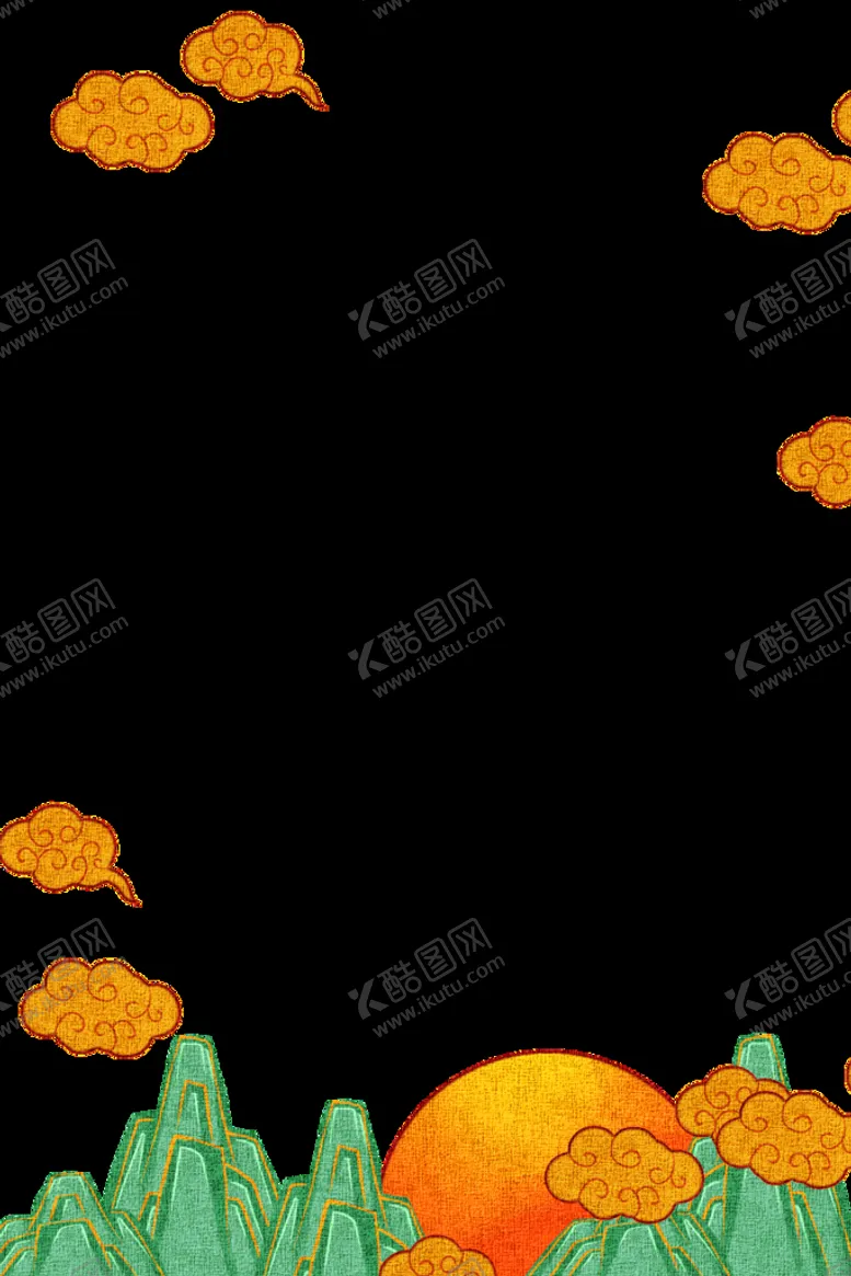 编号：47529109210550169261【酷图网】源文件下载-国潮花边背景
