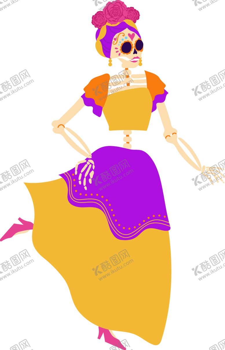 编号：21871702160056286947【酷图网】源文件下载-印花彩色骷髅