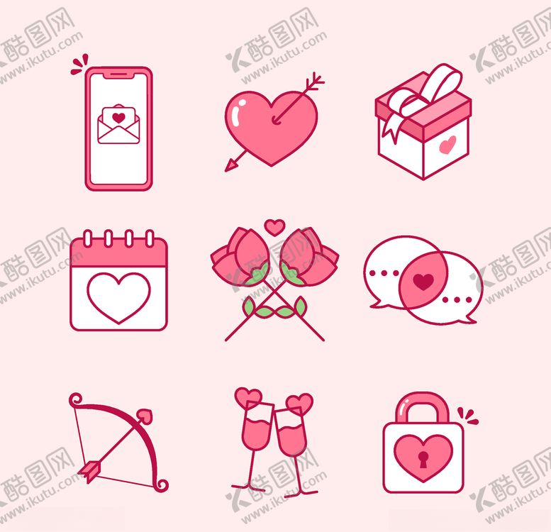 编号：91732309121636524728【酷图网】源文件下载-浪漫情人节元素