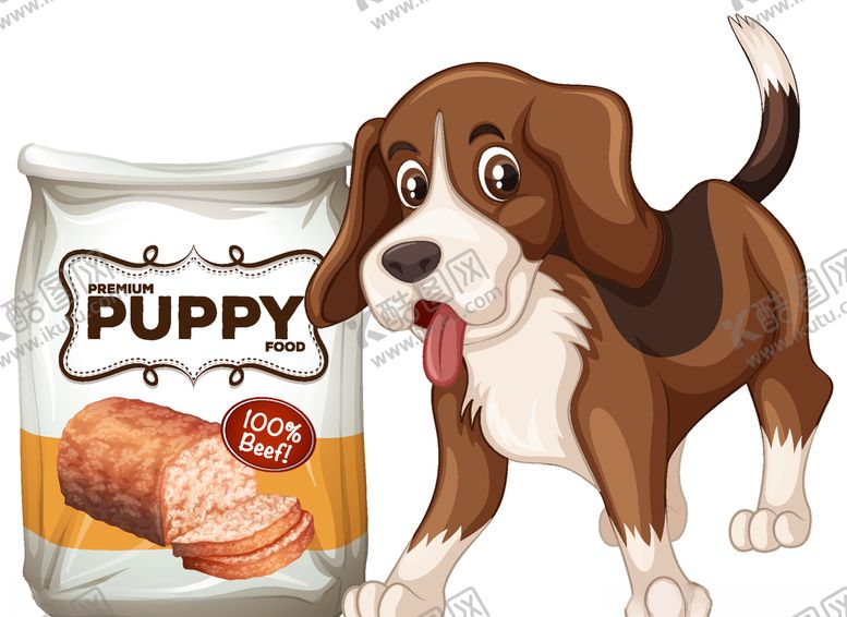 编号：75783809240655572609【酷图网】源文件下载-卡通狗狗粮矢量图