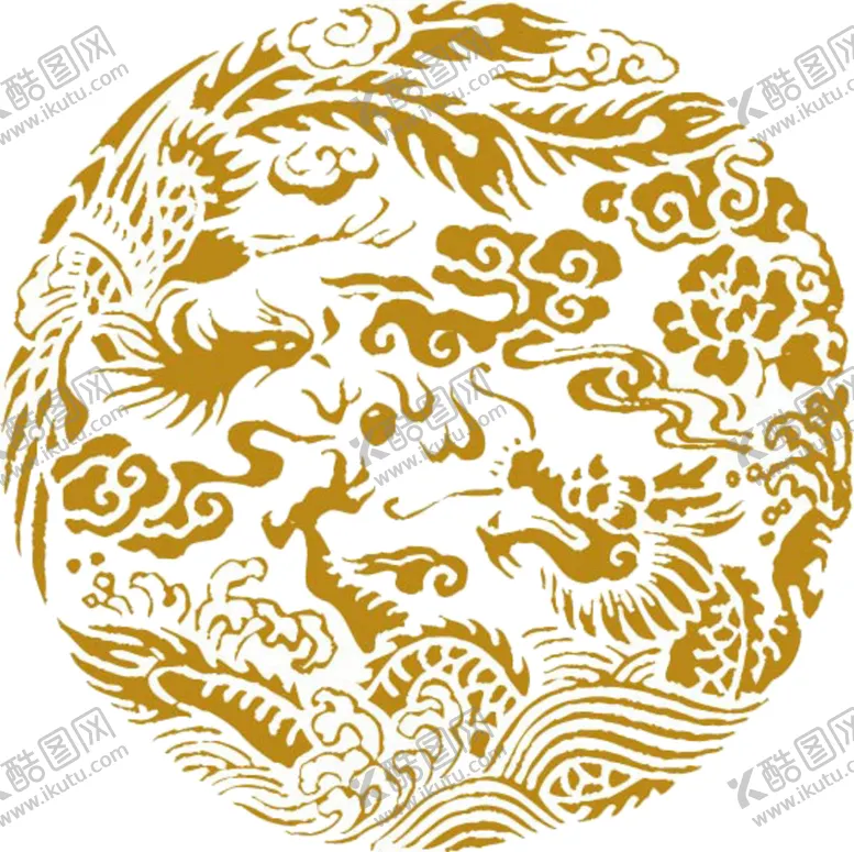 编号：58858804172125558604【酷图网】源文件下载-中国风金色龙元素