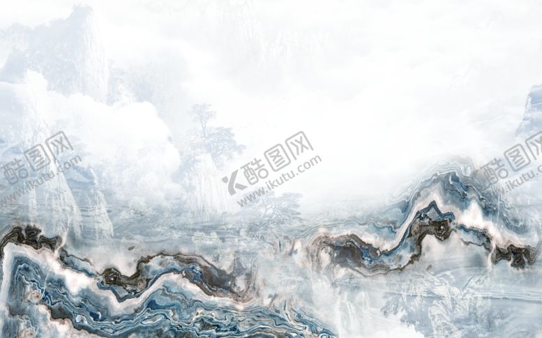编号：49206410280820262027【酷图网】源文件下载-山水画大理石纹背景墙
