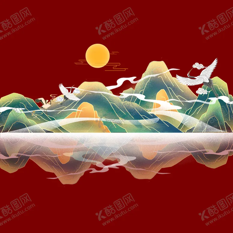 编号：16027409172217461570【酷图网】源文件下载-国潮海报元素 
