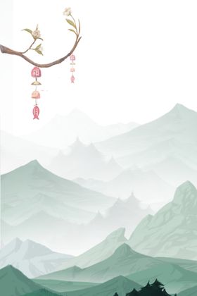 山水古风传统复古节气中国风背景
