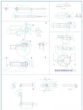 毛料分条机零件图纸鉴赏