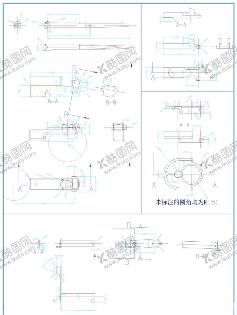 编号：94332607022038294990【酷图网】源文件下载-毛料分条机零件图纸鉴赏
