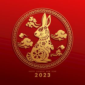 2022新年虎年剪纸窗花元素